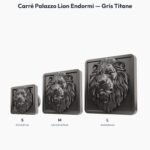 Poignée Carré Palazzo Lion Endormi Gris Titane — comparaison des tailles — Holdon Paris