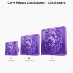 Poignée Carré Palazzo Lion Endormi Lilas Sombre — comparaison des tailles — Holdon Paris