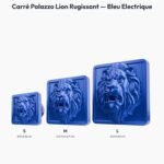 Poignée Carré Palazzo Lion Rugissant Bleu Electrique — comparaison des tailles — Holdon Paris