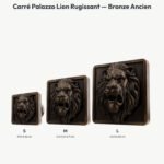 Poignée Carré Palazzo Lion Rugissant Bronze Ancien — comparaison des tailles — Holdon Paris
