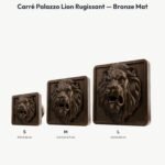 Poignée Carré Palazzo Lion Rugissant Bronze Mat — comparaison des tailles — Holdon Paris