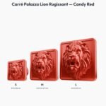 Poignée Carré Palazzo Lion Rugissant Candy Red — comparaison des tailles — Holdon Paris