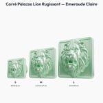 Poignée Carré Palazzo Lion Rugissant Emeraude Claire — comparaison des tailles — Holdon Paris