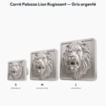 Poignée Carré Palazzo Lion Rugissant Gris argenté — comparaison des tailles — Holdon Paris