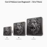 Poignée Carré Palazzo Lion Rugissant Gris Titane — comparaison des tailles — Holdon Paris