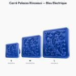 Poignée Carré Palazzo Rinceaux Bleu Electrique — comparaison des tailles — Holdon Paris