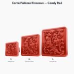 Poignée Carré Palazzo Rinceaux Candy Red — comparaison des tailles — Holdon Paris