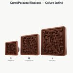 Poignée Carré Palazzo Rinceaux Cuivre Satiné — comparaison des tailles — Holdon Paris
