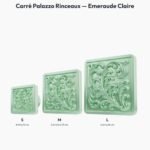 Poignée Carré Palazzo Rinceaux Emeraude Claire — comparaison des tailles — Holdon Paris