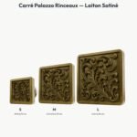 Poignée Carré Palazzo Rinceaux Laiton Satiné — comparaison des tailles — Holdon Paris