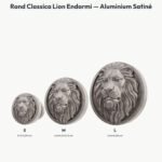 Poignée Rond Classica Lion Endormi Aluminium Satiné — comparaison des tailles — Holdon Paris
