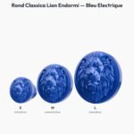 Poignée Rond Classica Lion Endormi Bleu Electrique — comparaison des tailles — Holdon Paris