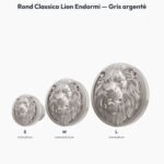 Poignée Rond Classica Lion Endormi Gris argenté — comparaison des tailles — Holdon Paris