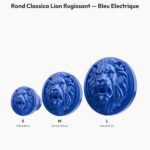 Poignée Rond Classica Lion Rugissant Bleu Electrique — comparaison des tailles — Holdon Paris