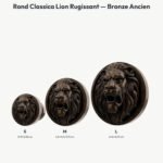 Poignée Rond Classica Lion Rugissant Bronze Ancien — comparaison des tailles — Holdon Paris