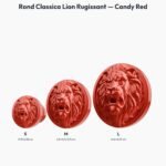 Poignée Rond Classica Lion Rugissant Candy Red — comparaison des tailles — Holdon Paris
