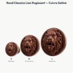 Poignée Rond Classica Lion Rugissant Cuivre Satiné — comparaison des tailles — Holdon Paris