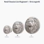 Poignée Rond Classica Lion Rugissant Gris argenté — comparaison des tailles — Holdon Paris