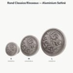 Poignée Rond Classica Rinceaux Aluminium Satiné — comparaison des tailles — Holdon Paris