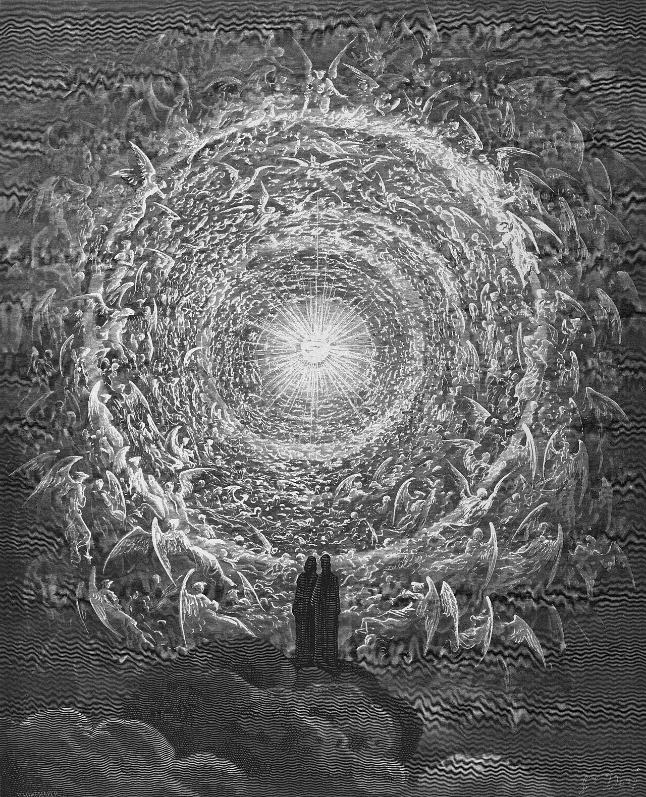 Gravure de Gustave Doré : la Rose céleste du Paradis de Dante