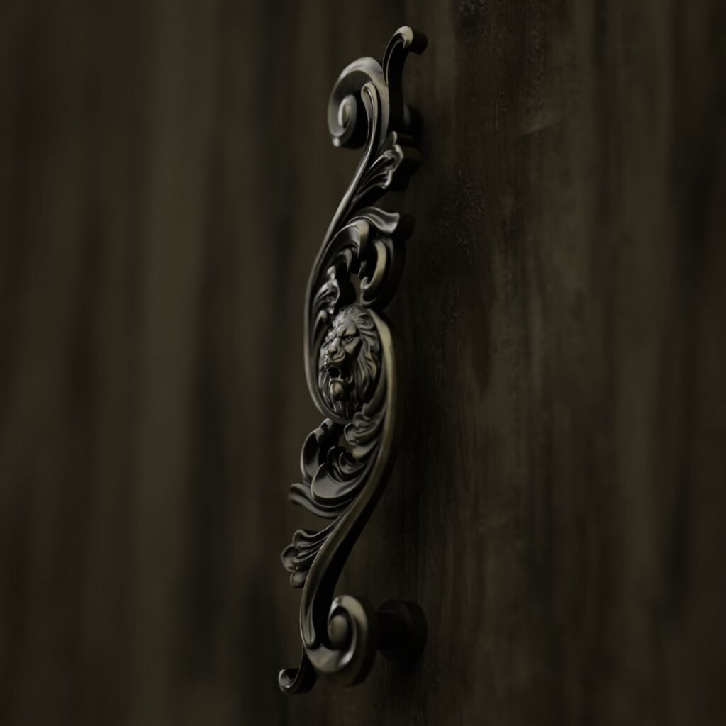 Classica Arabesque, Roaring Lion, XL, Antique Brass - Holdon Paris