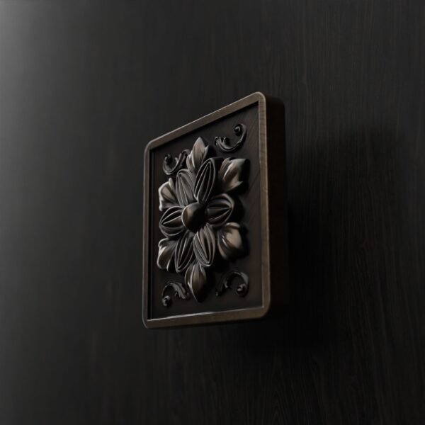 Palazzo Square, Rosette, L, Antique Bronze