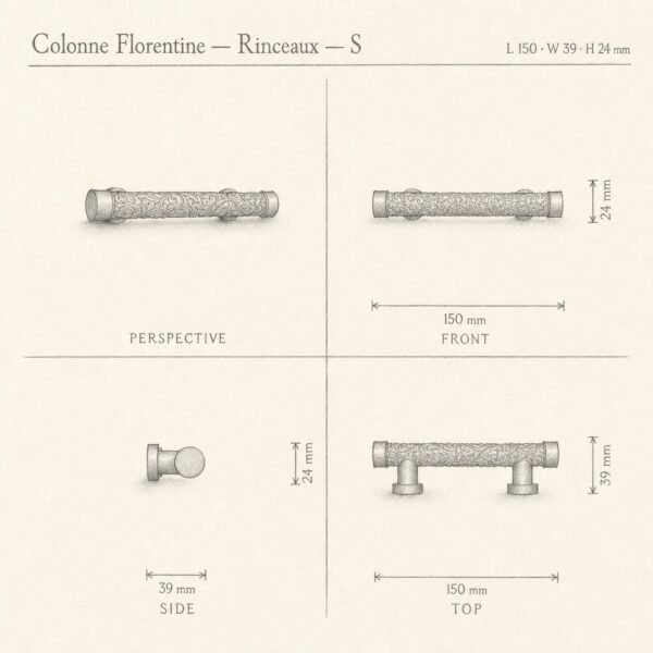 Colonne Florentine Rinceaux sketch 3D - Holdon Paris