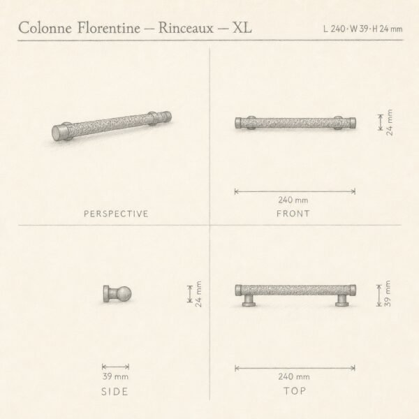 Colonne Florentine Rinceaux sketch 3D - Holdon Paris