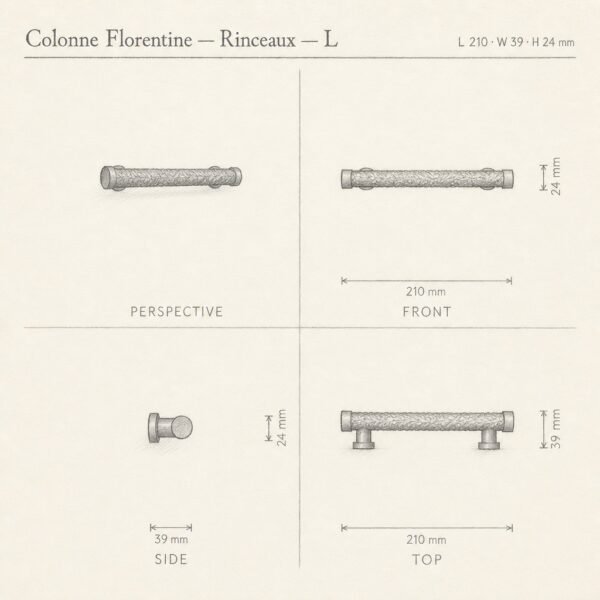 Colonne Florentine Rinceaux sketch 3D - Holdon Paris