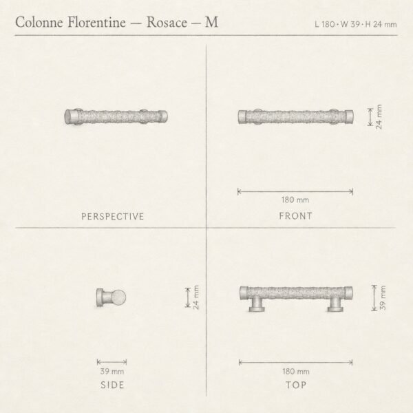 Colonne Florentine Rosace sketch 3D - Holdon Paris