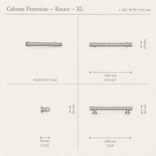 Colonne Florentine Rosace sketch 3D - Holdon Paris