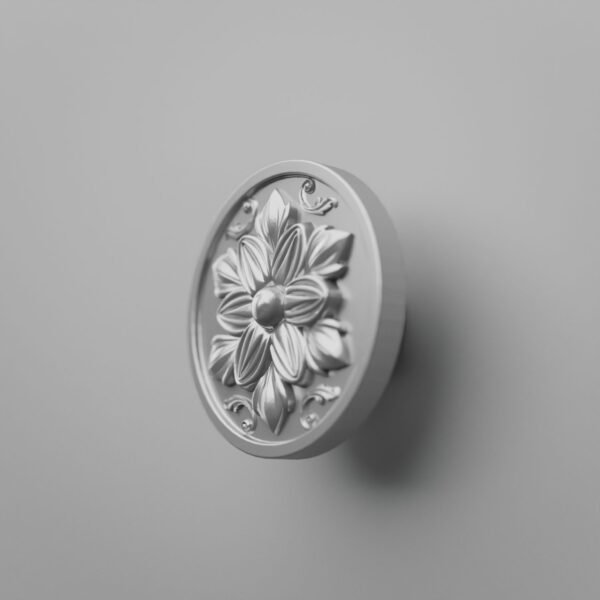Classica Round, Rosette, L, Silver Gray