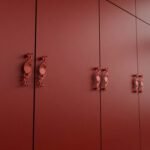 Red baroque style cabinet handles