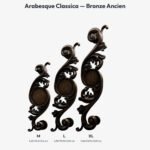 Poignée Arabesque Classica Essentiel Bronze Ancien — comparaison des tailles — Holdon Paris