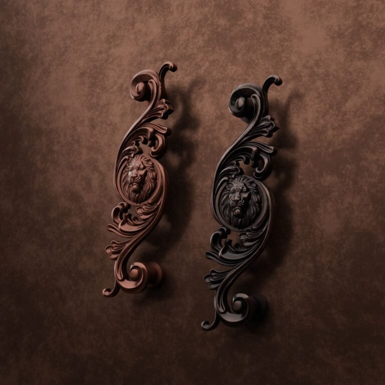 Comparaison des finitions — poignée de meuble Arabesque Classica Lion Endormi Cuivre L — Holdon Paris
