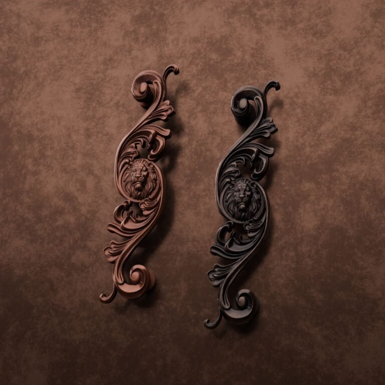 Comparaison des finitions — poignée de meuble Arabesque Classica Lion Endormi Cuivre XL — Holdon Paris