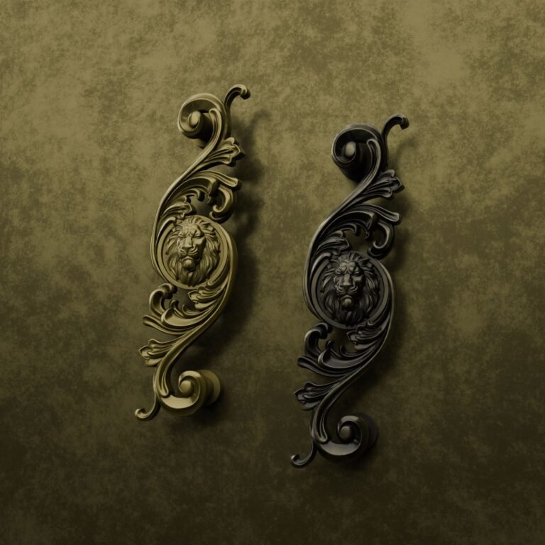 Comparaison des finitions — poignée de meuble Arabesque Classica Lion Endormi Laiton L — Holdon Paris