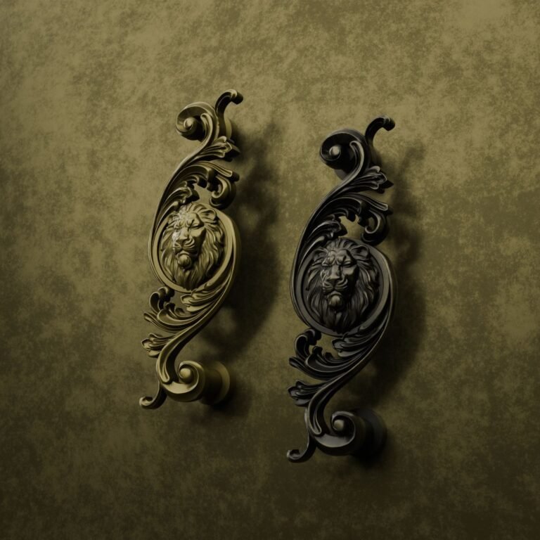 Comparaison des finitions — poignée de meuble Arabesque Classica Lion Endormi Laiton M — Holdon Paris