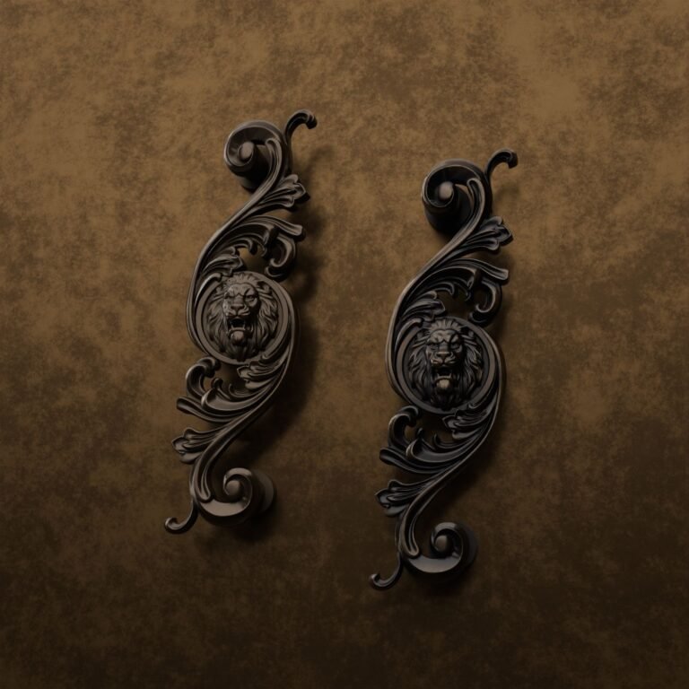 Comparaison des finitions — poignée de meuble Arabesque Classica Lion Rugissant Bronze L — Holdon Paris