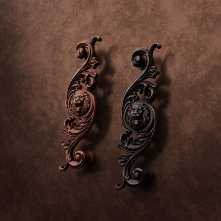 Comparaison des finitions — poignée de meuble Arabesque Classica Lion Rugissant Cuivre L — Holdon Paris