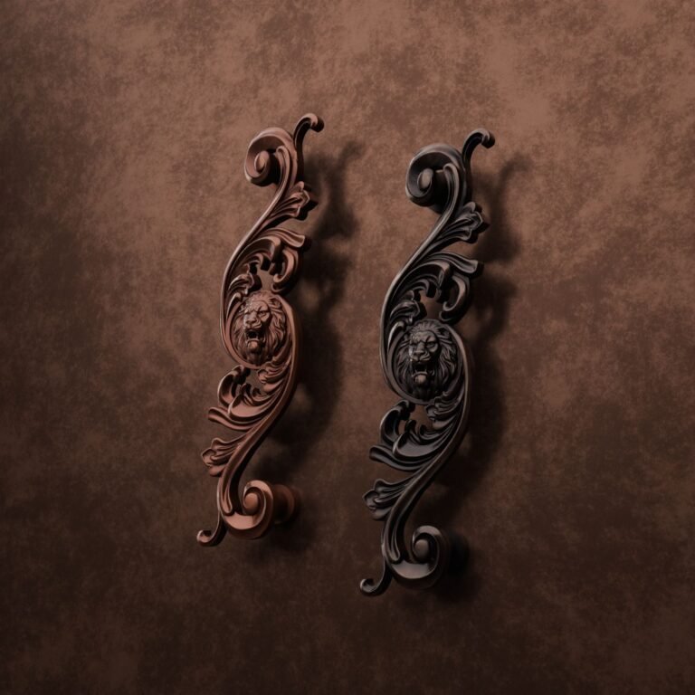 Comparaison des finitions — poignée de meuble Arabesque Classica Lion Rugissant Cuivre XL — Holdon Paris