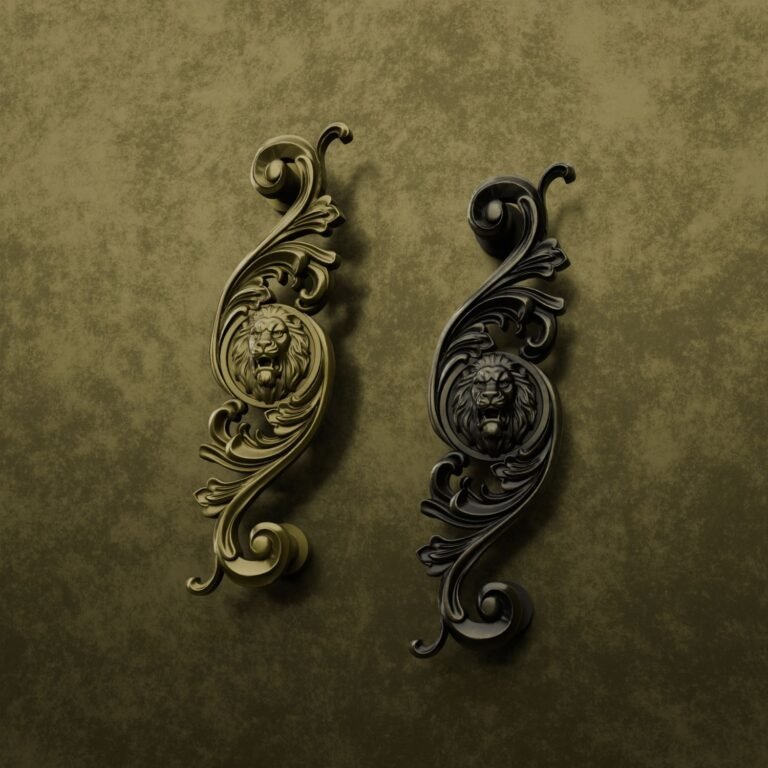 Comparaison des finitions — poignée de meuble Arabesque Classica Lion Rugissant Laiton L — Holdon Paris