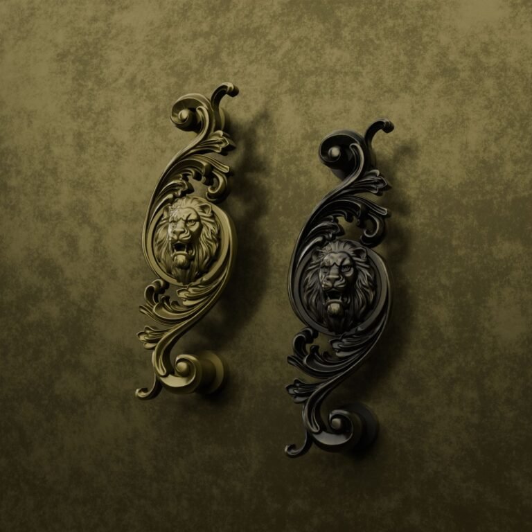 Comparaison des finitions — poignée de meuble Arabesque Classica Lion Rugissant Laiton M — Holdon Paris