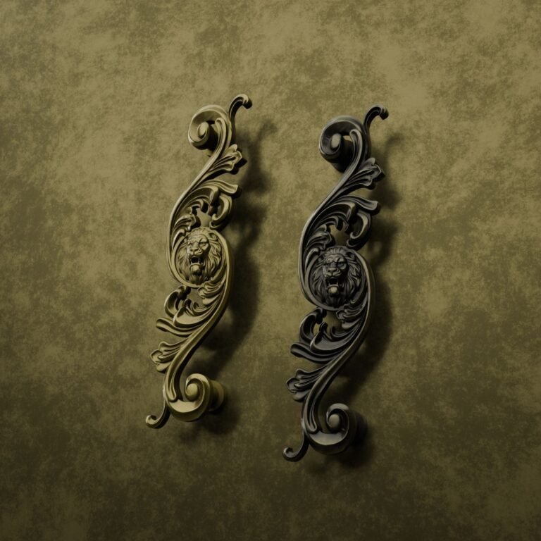 Comparaison des finitions — poignée de meuble Arabesque Classica Lion Rugissant Laiton XL — Holdon Paris