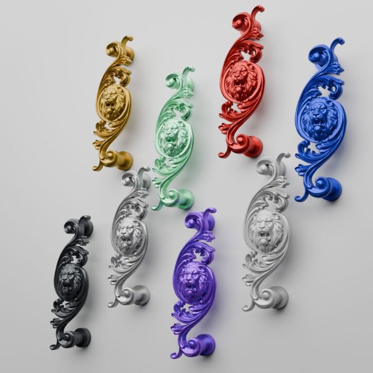 Comparaison des finitions — poignée de meuble Arabesque Classica Lion Rugissant Résine Biosourcée M — Holdon Paris