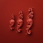 Classica Arabesque, Scrollwork, M, Candy Red, size comparison