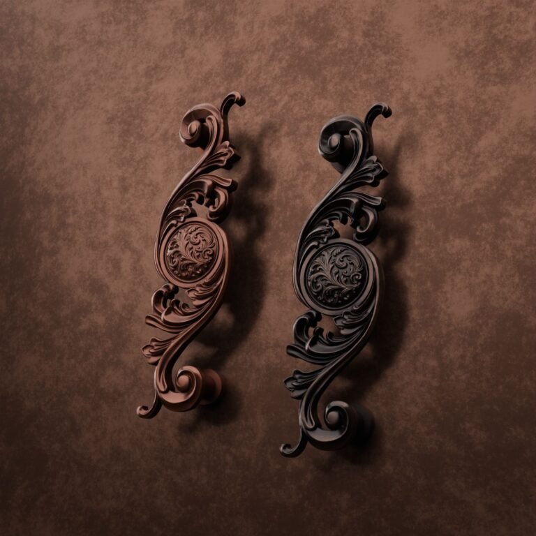 Comparaison des finitions — poignée de meuble Arabesque Classica Rinceaux Cuivre L — Holdon Paris