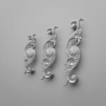 Classica Arabesque, Scrollwork, M, Silver Gray, size comparison