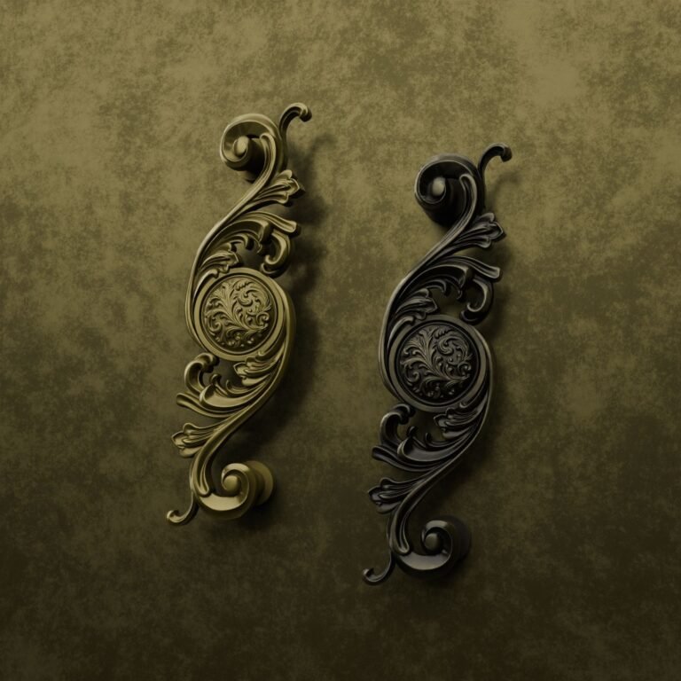 Classica Arabesque, Scrollwork, L, Antique Brass, finish comparison
