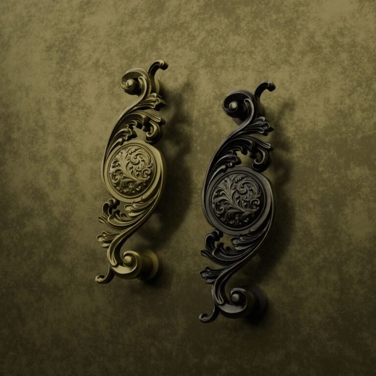Comparaison des finitions — poignée de meuble Arabesque Classica Rinceaux Laiton M — Holdon Paris